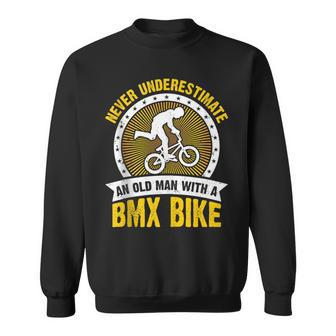 Retro Vintage Never Underestimate An Old Man With A Bmx Bike Sweatshirt - Thegiftio UK
