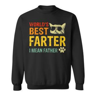 Retro Worlds Best Farter I Mean Father Best Cat Dad Ever Sweatshirt | Mazezy