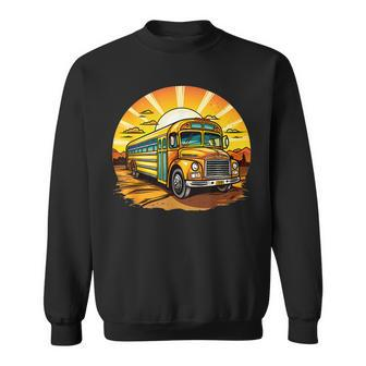 Retro Yellow School Bus Cool Professional Driver Student Sweatshirt - Monsterry AU