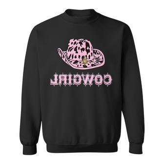 Reverse Cowgirl For Women Girls Pink Cowgirl Hat Sweatshirt | Mazezy