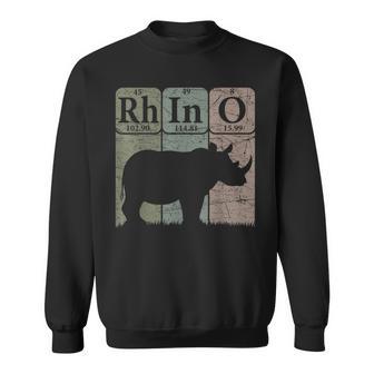 Rhino Periodic Table Elements Rhino Lover Rhinoceros Retro Sweatshirt - Monsterry UK