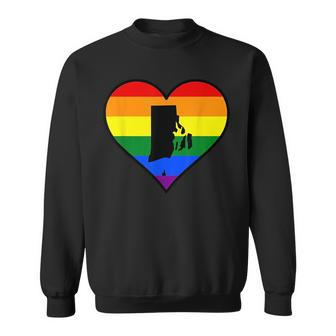 Rhode Island Gay Pride Heart Sweatshirt | Mazezy