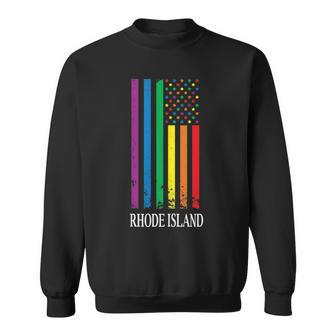 Rhode Island Pride Month Pride Flag Lgbt Community Sweatshirt | Mazezy