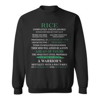 Rice Name Gift Rice Completely Unexplainable Sweatshirt - Seseable