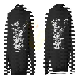 Rock Cat Playing Guitar Rock Kitty Guitar Cat Sweatshirt | Mazezy