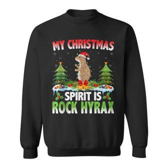Rock Hyrax Wearing Santa Hat Christmas Spirit Rock Hyrax Sweatshirt | Mazezy
