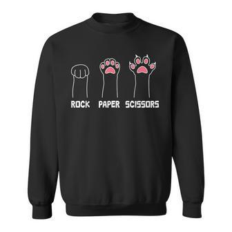Rock Paper Scissors Cat Paws Cute Cat Cat Sweatshirt - Seseable