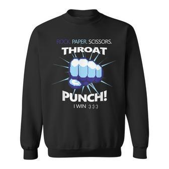 Rock Paper Scissors Throat Punch I Win Cool Sweatshirt | Mazezy DE
