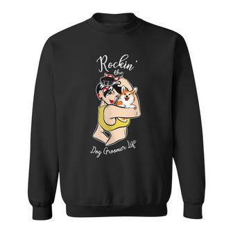 Rockin Dog Groomer Dog Spa Treatment Daycare Job Pride Sweatshirt | Mazezy