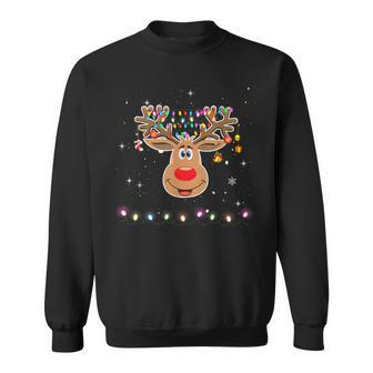 Rudolph Red Nose Reindeer Snow-Snowflakes Sweatshirt - Seseable