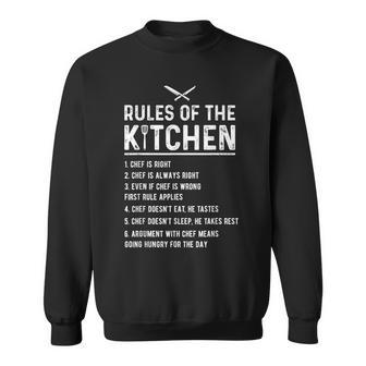 Rules Of The Kitchen Funny Master Cook Restaurant Chef Joke Sweatshirt | Mazezy UK