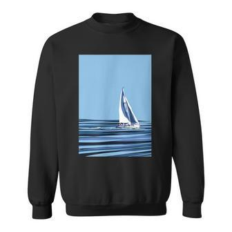 Sailboat With Background Sweatshirt | Mazezy