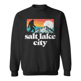 Salt Lake City Utah Bigfoot Mountains Sweatshirt | Mazezy