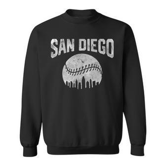 San Diego City California Baseball Skyline Vintage Souvenir California Gifts And Merchandise Funny Gifts Sweatshirt | Mazezy