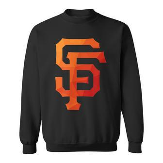 San Francisco Sf Orange Gradient Baseball Inspired San Francisco Funny Gifts Sweatshirt | Mazezy