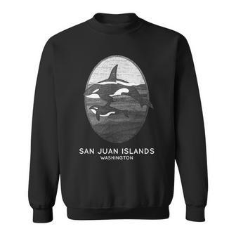 San Juan Islands Washington Orca Whale Souvenir Sweatshirt | Mazezy