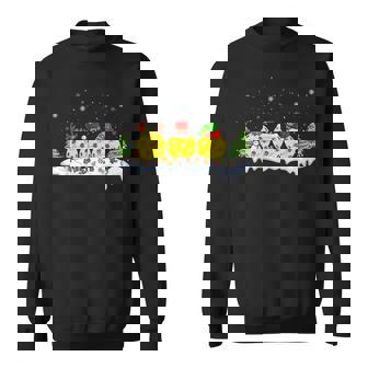 Santa Elf Reindeer Pickleball Balls Xmas Lights Christmas Sweatshirt - Thegiftio