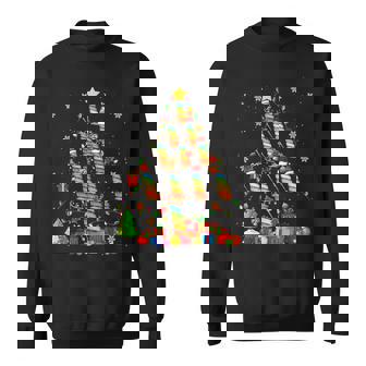 Santa Elf Reindeer Xylophone Instrument Christmas Tree Light Sweatshirt | Mazezy