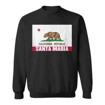 Santa Maria California Distressed Ca Republic Flag Sweatshirt | Mazezy