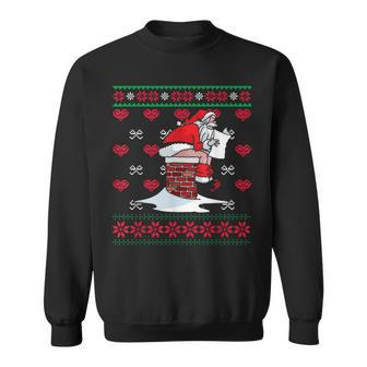 Santa Pooping Down Chimney Ugly Xmas Sweater Christmas Sweatshirt | Mazezy