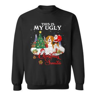 Santa Riding Beagle This Is My Ugly Christmas Sweater Sweatshirt - Monsterry