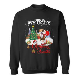 Santa Riding Boxer This Is My Ugly Christmas Sweater Sweatshirt - Monsterry UK