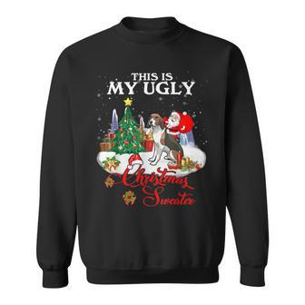 Santa Riding Coonhound This Is My Ugly Christmas Sweater Sweatshirt - Monsterry DE