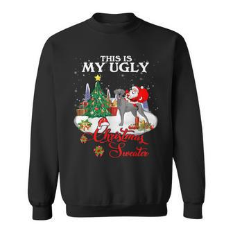 Santa Riding Great Dane This Is My Ugly Christmas Sweater Sweatshirt - Monsterry DE