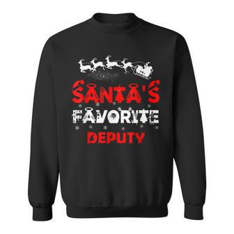 Santas Favorite Deputy Funny Job Xmas Gifts Sweatshirt | Mazezy
