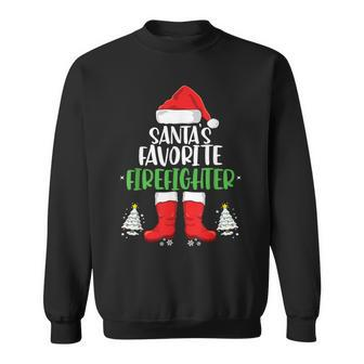 Santa's Favorite Firefighter Family Matching Christmas Party Sweatshirt - Monsterry UK