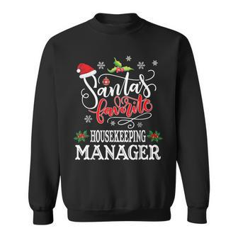 Santa's-Favorite Housekeeping Manager Christmas Party Sweatshirt - Monsterry UK