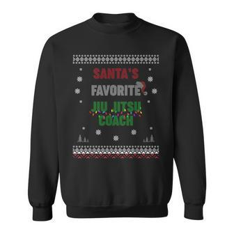 Santa's Favorite Jiu Jitsu Coach Ugly Sweater Christmas Sweatshirt - Monsterry UK