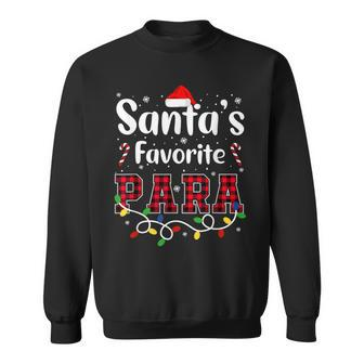 Santa's Favorite Para Christmas Paraprofessional Santa Hat Sweatshirt - Monsterry UK