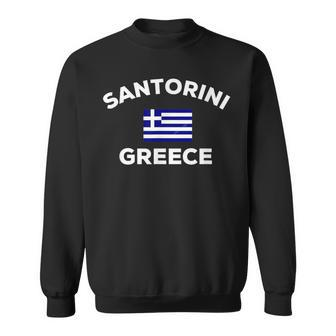 Santorini Greece Greek Flag Tourist Souvenir Sweatshirt - Thegiftio UK