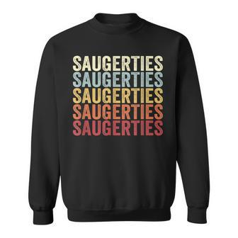 Saugerties New York Saugerties Ny Retro Vintage Text Sweatshirt | Mazezy