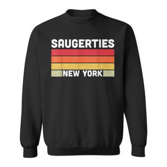 Saugerties Ny New York City Home Roots Retro 80S Sweatshirt | Mazezy DE