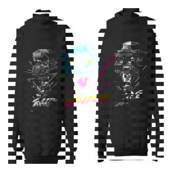 Savage Panther Synthwave Style Sweatshirt - Thegiftio