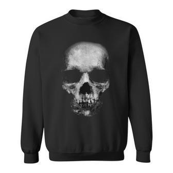 Scary Face Halloween Skull Faded Horror Creepy Spooky Halloween Skull Sweatshirt | Mazezy