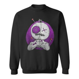 Scary Funny Graphic Voodoo Doll Teddy-Bear Halloween Gothic Sweatshirt | Mazezy
