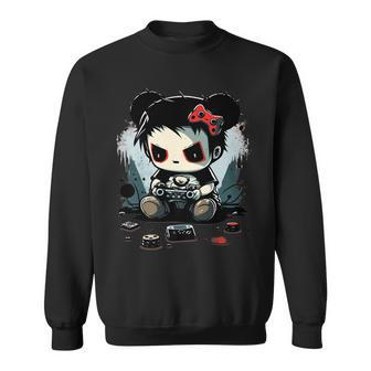 Scary Gaming Girl Video Game Online Gamer Computer Halloween Sweatshirt | Mazezy