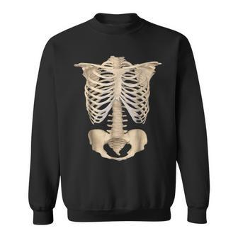 Scary Halloween Anatomy Rib Cage Human Skeleton T Scary Halloween Sweatshirt | Mazezy