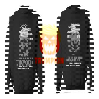 Scary Horror Cute Funny Vintage Spooky Halloween Trumpkin Halloween Funny Gifts Sweatshirt | Mazezy
