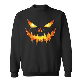 Scary Spooky Jack 0 Lantern Face Pumpkin Boys Halloween Sweatshirt - Monsterry UK