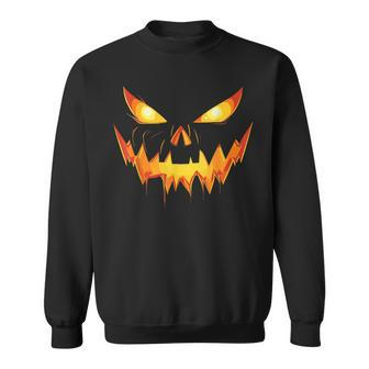 Scary Spooky Jack O Lantern Face Pumpkin Boys Halloween Sweatshirt - Monsterry