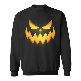 Scary Spooky Jack O Lantern Face Pumpkin Halloween Boys Sweatshirt - Seseable