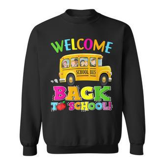 School Bus Welcome Back To School First Day Of School Bus Gifts Sweatshirt | Mazezy UK