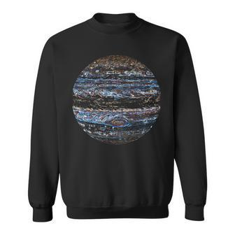 Sci-Fi Space Tourism Futuristic Neon Planet Jupiter Sweatshirt | Mazezy