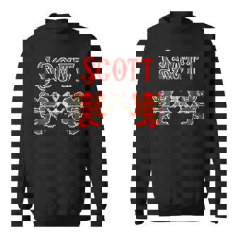 Scott Family Scottish Clan Kilt Lion Name Tartan Scott Funny Gifts Sweatshirt | Mazezy