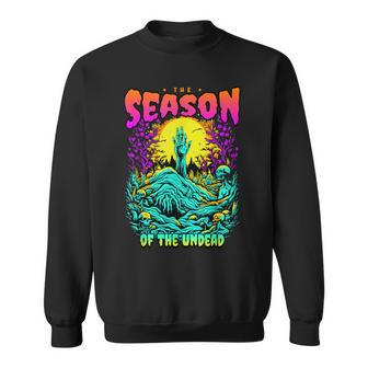 The Season Of The Undead Retro Horror Halloween Zombie Sweatshirt | Mazezy UK