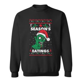 Season's Eatings Ugly Christmas Zombie Sweatshirt | Mazezy